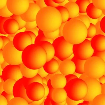 Abstract Golden Balls Seamless Pattern on Black Background Stock Illustration