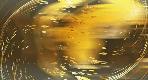 Abstract golden blurry background with bubbles Stock Illustration