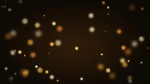 Abstract Golden Bokeh Particles Floating Loop, Blurred Glowing Gold White Dots Stock Footage 338396633