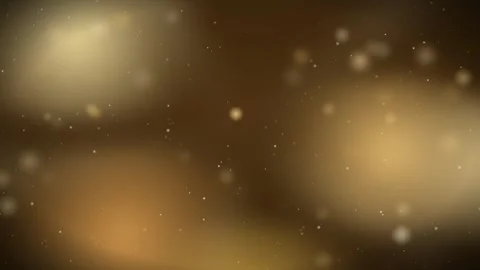 Abstract golden bokeh particles floating on a dark brown background for luxury Video stock 345430546