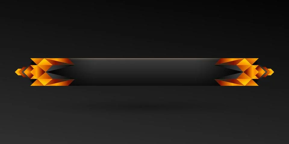 Abstract golden border lower third game gui title banner on black background Stock Illustration