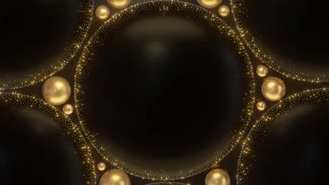 Abstract Golden Bubble Pattern on Black Background Stock Footage 276880385