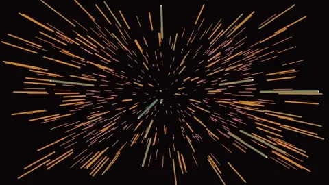 Abstract golden burst pattern of dynamic radiating streaks on a dark backgrou Stock Footage 340378438