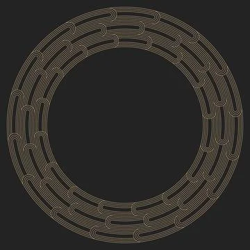 Abstract golden circle frame background. Art Deco style concept. Graphic ve.. Stock Illustration
