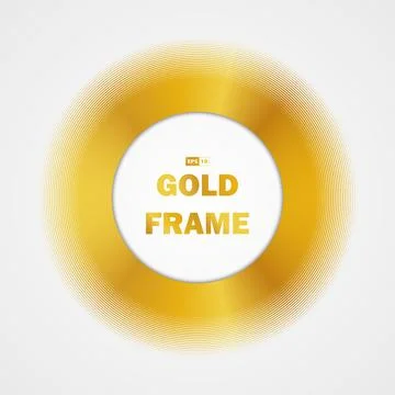 Abstract golden circle frame of shine gradient design element background. Stock Illustration