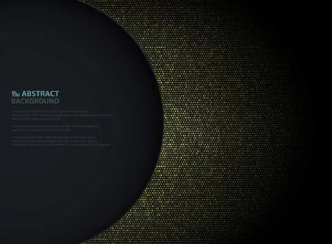 Abstract golden circle glitters pattern design with left circle dark. Ilustração Stock