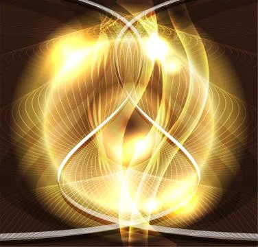 Abstract golden circle waved background Stock Illustration