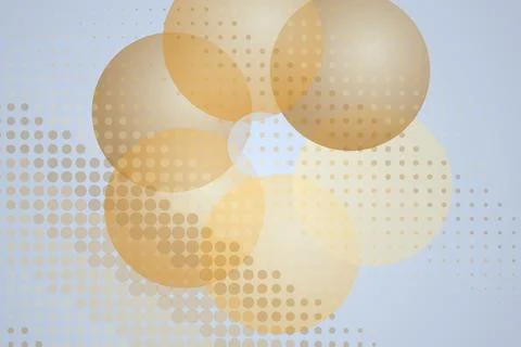 Abstract golden circles with dotted pattern on light background Stockfoto's