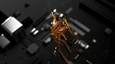 Abstract Golden Circuitry on Electronic Mainboard Stock Footage 288973069