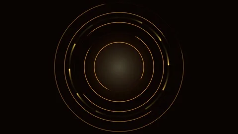 Abstract golden circular light streaks rotating on black background for mot.. Stock Footage 343558920
