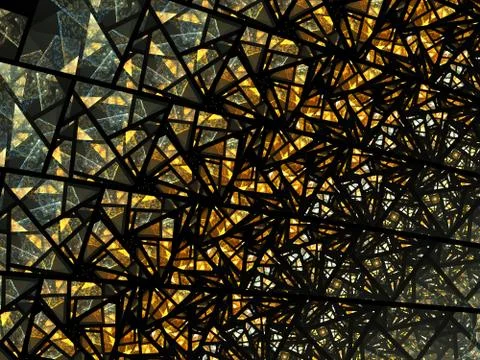 Abstract golden circular mosaic pattern. Stock Illustration