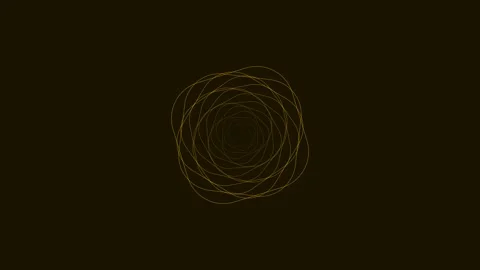 Abstract golden circular particle vortex glowing against a dark background Video stock 335117321