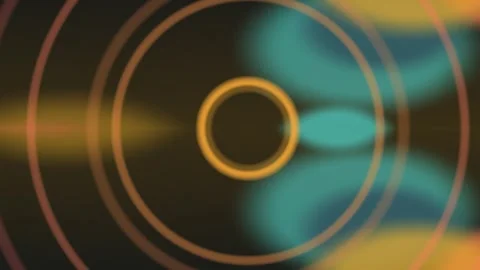 Abstract Golden Circular Rings Motion Background Видео 342894990