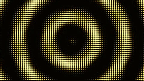 Abstract Golden Concentric Circle Pattern Background with Digital Halftone .. Stock Footage 336836328