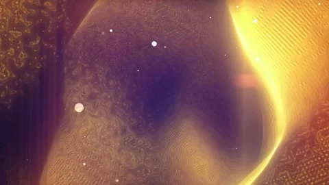 Abstract golden cosmic surface with glowing horizon, textured planetary curve Stock Footage 333568933