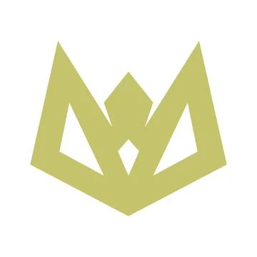 Abstract Golden Crown Logo Vector Stock Illustration