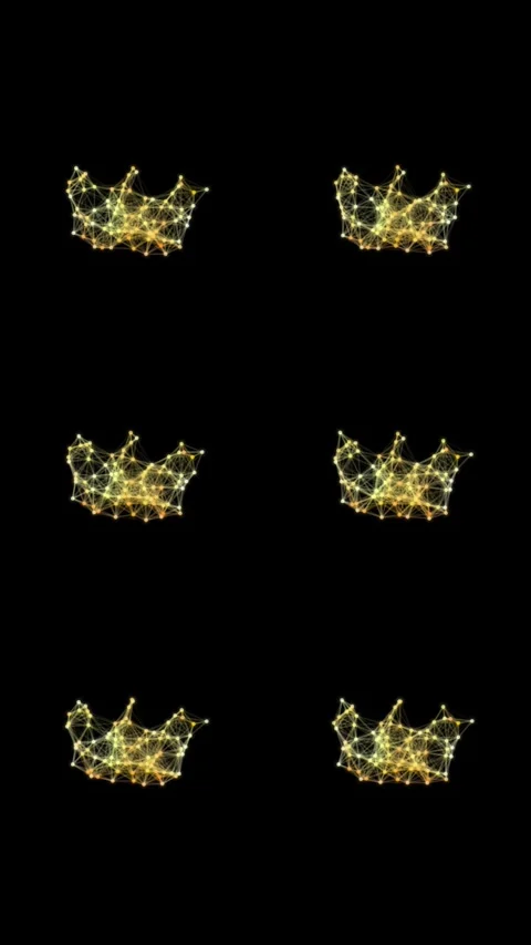 Abstract Golden Crown Pattern 4K Animated Background, Seamless Loop Video stock 329690666