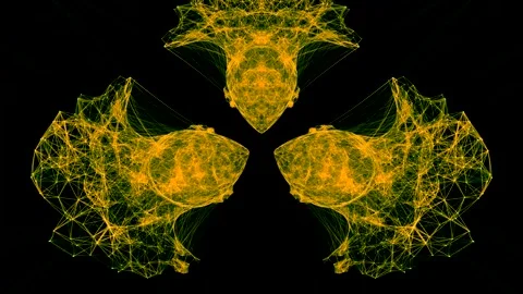 Abstract Golden Design on Black Background Stock Footage 289128982