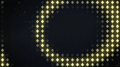 Abstract Golden Diamond Grid Pattern Animation on Dark Textured Background Stock Footage 346661840