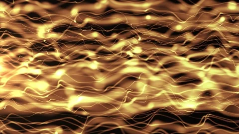 Abstract golden digital background animation. Golden electricity rays Stock Footage 242179745