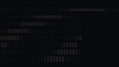 Abstract golden digital grid of glowing rectangles on black Stock Footage 335939483