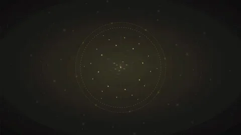 Abstract Golden Digital HUD Interface with Rotating Circular Data Elements on Stock Footage 339316661