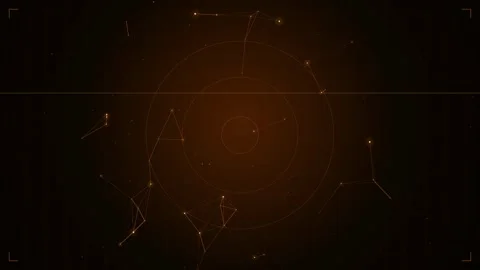 Abstract Golden Digital Network Connection with Glowing Plexus Lines and Stock Footage 346204471