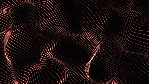 Abstract golden digital waves seamlessly flowing and reflecting on the light. Stock-Footage 268896698