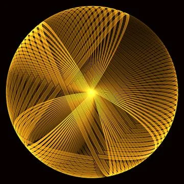 Abstract golden disk - computer-generated image. 스톡 일러스트