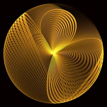 Abstract golden disk - computer-generated image. イラスト素材