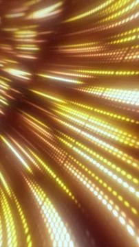 Abstract golden dotted light trails flowing in perspective, creating a warm.. Stock Illustration