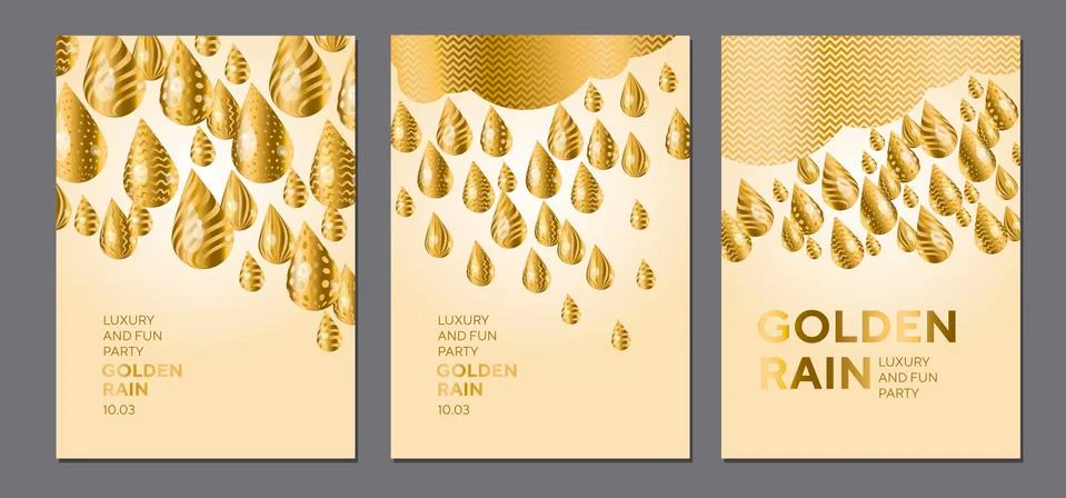 Abstract golden drop pattern for surface design, poster, card, header. Geomet Illustrazione stock