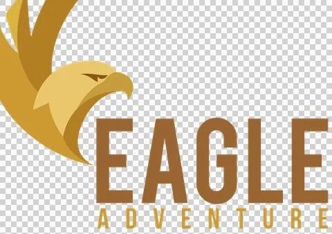 Abstract Golden Eagle Head – Flat Vector Logo for Adventure Branding Stock Illustration