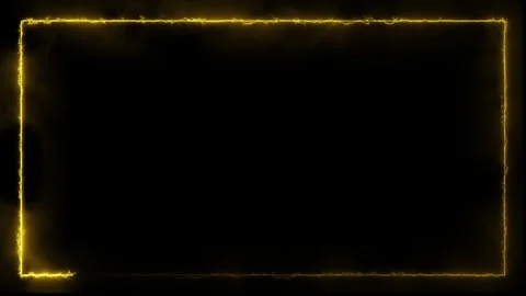 Abstract golden energy rectangle glowing on black background for design video 動画素材 334908739
