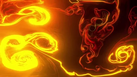 Abstract Golden fire colored liquid glowing with beautiful neon effect. 4K Stock Footage 287916342
