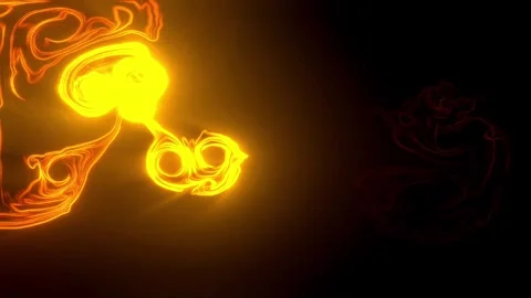 Abstract Golden fire colored liquid glowing with beautiful neon effect. 4K Stock Footage 287916376