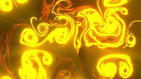 Abstract Golden fire colored liquid glowing with beautiful neon effect. 4K Stock Footage 287916409
