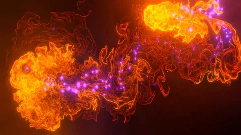 Abstract golden fire colored liquid glowing with beautiful neon effect. 4K Stock Footage 292840024