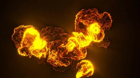 Abstract Golden fire colored liquid glowing with beautiful neon effect. 4K Stock-Footage 316648025