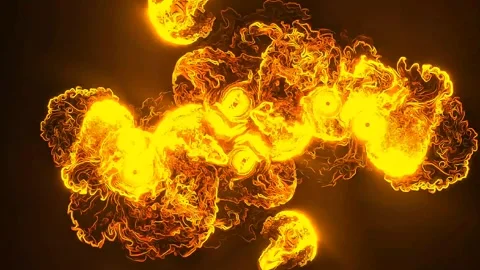 Abstract Golden fire colored liquid glowing with beautiful neon effect. 4K Stock-Footage 316648096