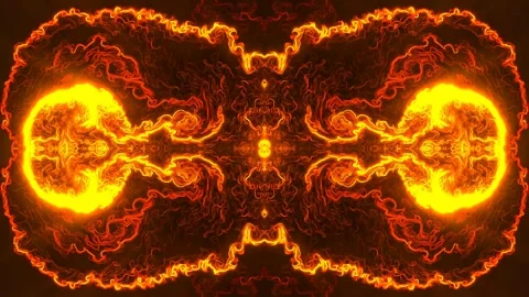Abstract Golden fire colored liquid glowing with beautiful neon effect. 4K Video stock 316648387