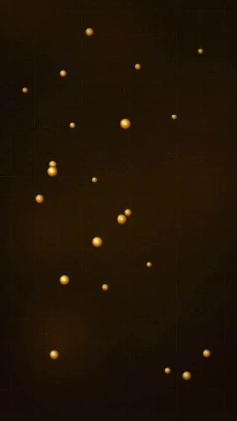 Abstract Golden Floating Particles on Dark Background Stock Footage 346197424