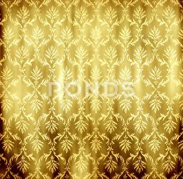 Abstract golden floral retro wallpaper Stock Illustration