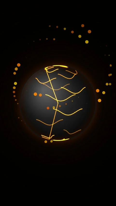 Abstract golden geometric flare circle on black background Stock Footage 345487911