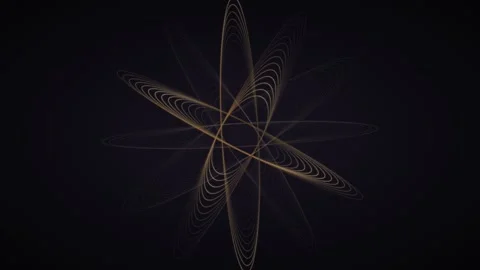 Abstract golden geometric line pattern rotating on black background Stock Footage 335939509