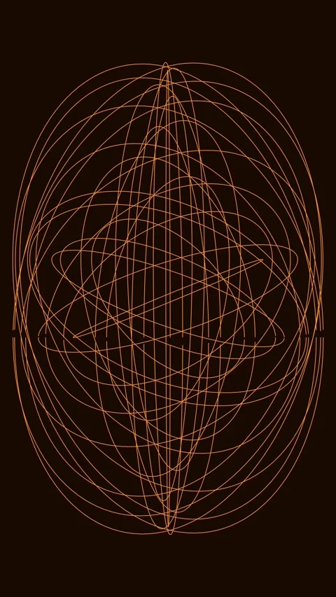 Abstract golden geometric lines pattern on solid dark background Stock Footage 342523273