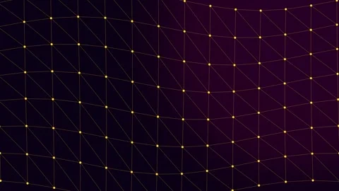 Abstract Golden Geometric Network on Dark Purple Background Stock Footage 341806583