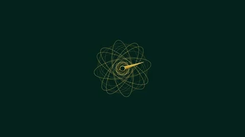 Abstract golden geometric pattern centered on a dark deep green background Видео 338310489