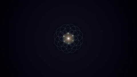 Abstract golden geometric pattern featuring intricate circular overlapping .. Stock Footage 346981217