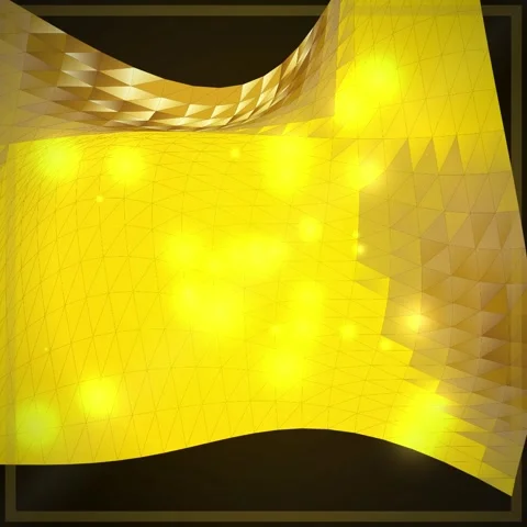 Abstract Golden Geometric Surface Waves with Sparkling Lights - Luxury Back.. Stock Footage 346283573